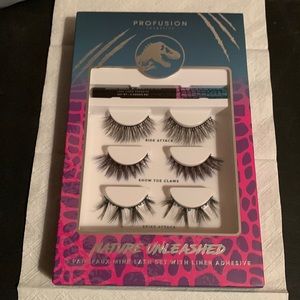 5/$15 3 pair faux mink lash set with liner adhesive